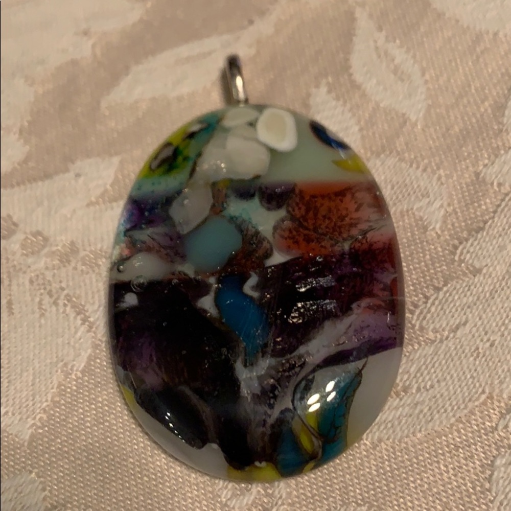 Beautiful Dichroic glass necklace, new!